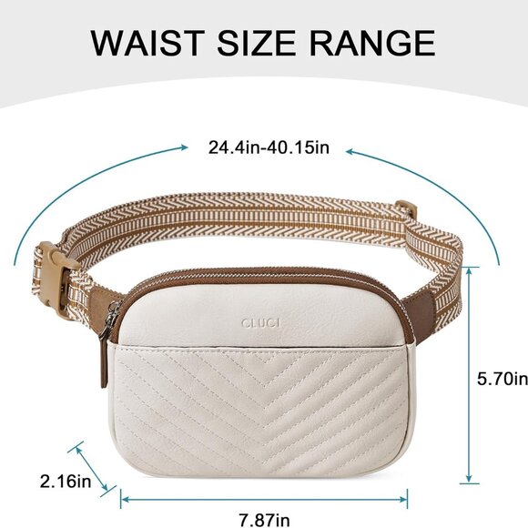 Belt Bag for Women, Mini Everywhere Crossbody Waist Bag Adjustable Strap, Vegan - Picture 3 of 7